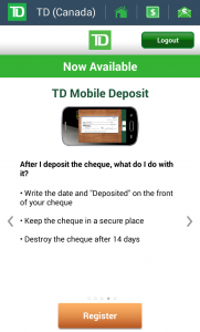 TD Mobile Deposit